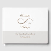 Infinity Symbool Wit Grijs minimalistische bruilof Gastenboek (Voorkant)
