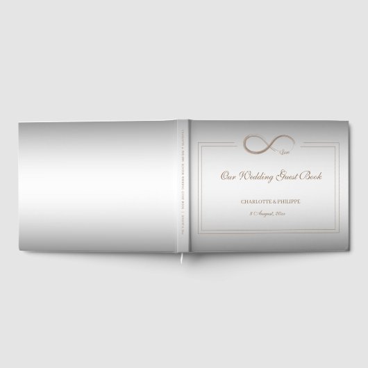 Infinity Symbool Zilver Goud Elegant Gastenboek (Volledig)