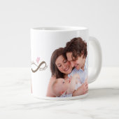 Infinity teken roze harten aangepaste papa baby me grote koffiekop (Voorkant rechts)