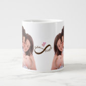 Infinity teken roze harten aangepaste papa baby me grote koffiekop (Voorkant)