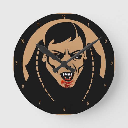Infinity Time Wall Clock van Vampire Ronde Klok (Voorkant)