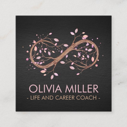Infinity Tree Branch - pastels Vierkante Visitekaartje (Voorkant)