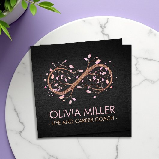 Infinity Tree Branch - pastels Vierkante Visitekaartje