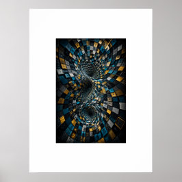 Infinity Warp Geometrische 3D-mozaïekposter Poster