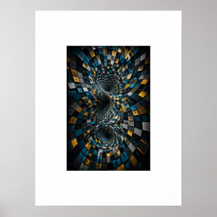 Infinity Warp Geometrische 3D-mozaïekposter Poster