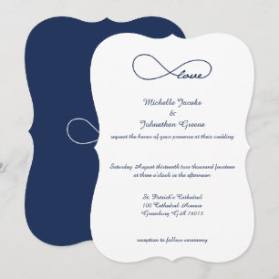 Infinity Wedding Invitation van Navy Blue Love Kaart