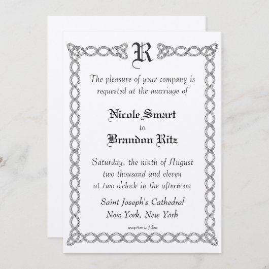 Infinity Wedding Uitnodiging (Voorkant / Achterkant)