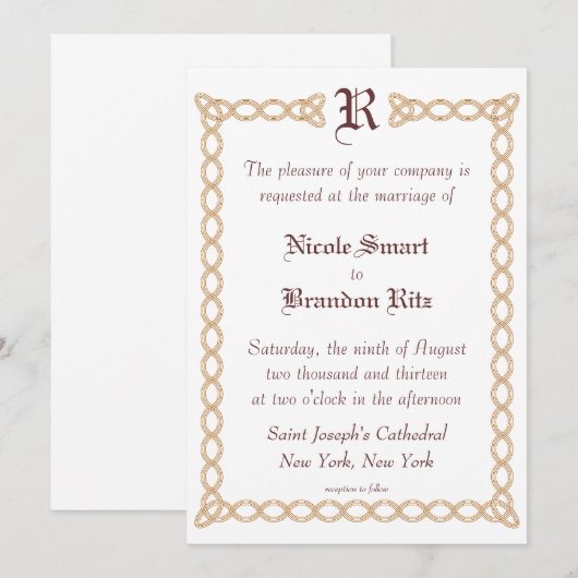 Infinity Wedding Uitnodiging (Voorkant / Achterkant)