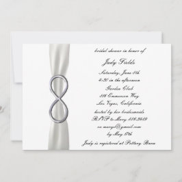 Infinity White Wedding Bridal Shower Kaart