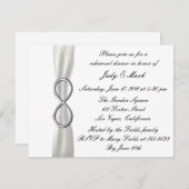 Infinity Wit Huwelijk repetitie diner uitnodiging (Voorkant / Achterkant)