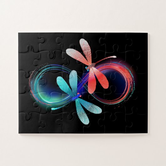 Infinity with glowing dragonflies legpuzzel (Horizontaal)