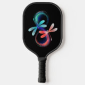Infinity with glowing dragonflies pickleball paddle (Achterkant)