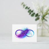 Infinity with Purple Feather Advieskaart (Staand voorkant)