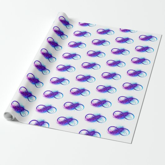 Infinity with Purple Feather Cadeaupapier (Uitgerold)