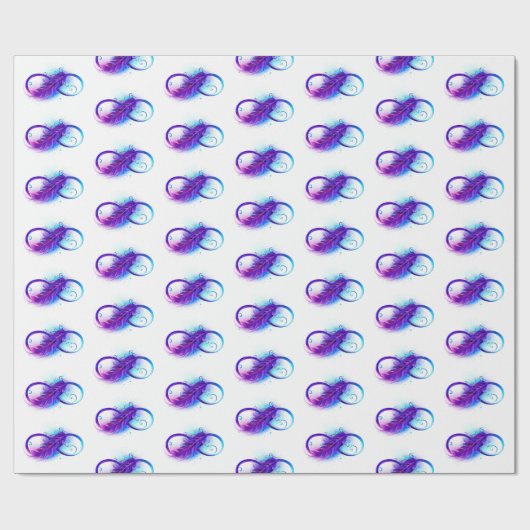 Infinity with Purple Feather Cadeaupapier (Vlak)