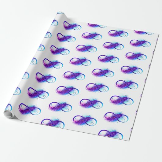 Infinity with Purple Feather Cadeaupapier (Uitgerold)