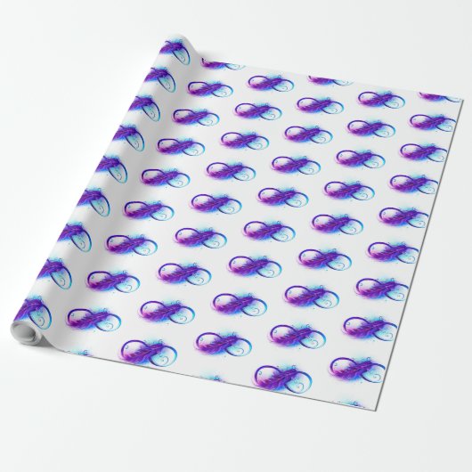 Infinity with Purple Feather Cadeaupapier (Uitgerold)