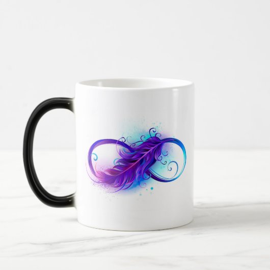 Infinity with Purple Feather Magische Mok (Links)