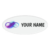 Infinity with Purple Feather Naambadge (Voorkant)