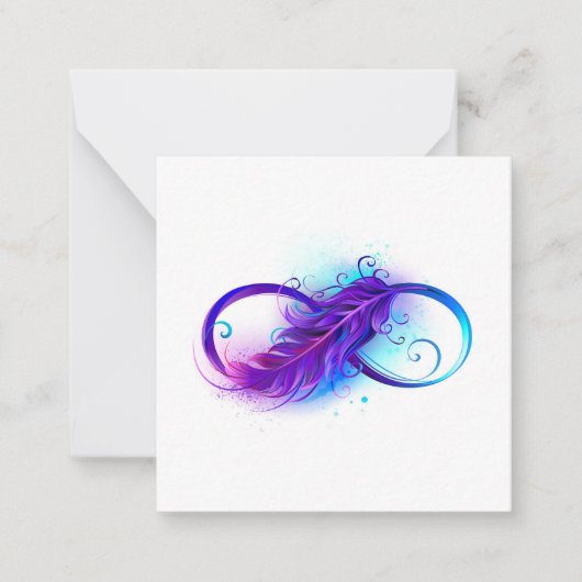 Infinity with Purple Feather Notitiekaartje (Voorkant)