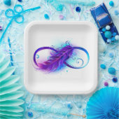 Infinity with Purple Feather Papieren Bordje (Feest)