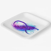 Infinity with Purple Feather Papieren Bordje (Gebogen)