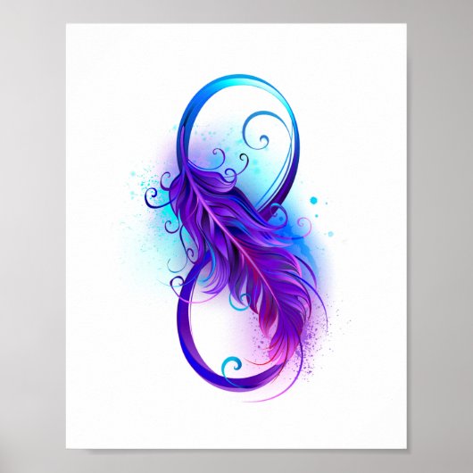 Infinity with Purple Feather Poster (Voorkant)