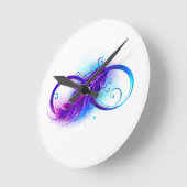 Infinity with Purple Feather Ronde Klok (Hoek)