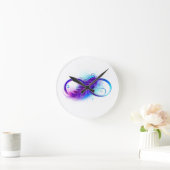 Infinity with Purple Feather Ronde Klok (Huis)