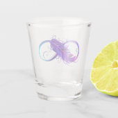 Infinity with Purple Feather Shot Glas (Achterkant)