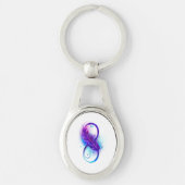 Infinity with Purple Feather Sleutelhanger (Voorkant)