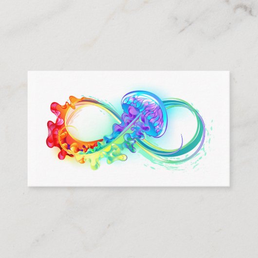 Infinity with Rainbow Jellyfish Aanbevelingskaartje (Voorkant)