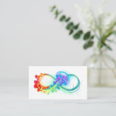 Infinity with Rainbow Jellyfish Afsprakenkaartje (Staand voorkant)