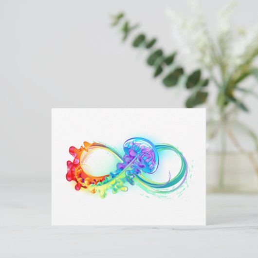 Infinity with Rainbow Jellyfish Briefkaart (Staand voorkant)