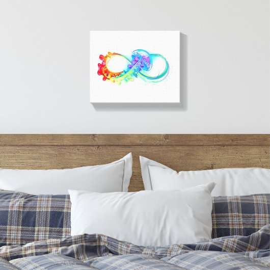 Infinity with Rainbow Jellyfish Canvas Afdruk (Insitu (Slaapkamer))
