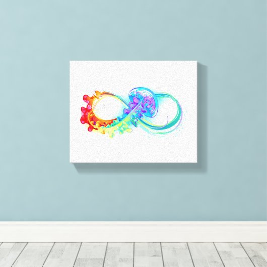 Infinity with Rainbow Jellyfish Canvas Afdruk (Insitu (Houten vloer))