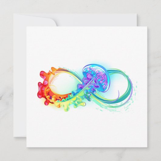 Infinity with Rainbow Jellyfish Feestdagenkaart (Voorkant)