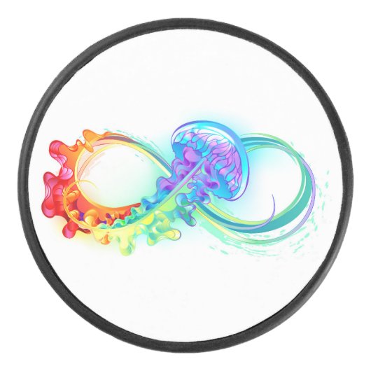 Infinity with Rainbow Jellyfish Hockey Puck (Voorkant)