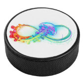 Infinity with Rainbow Jellyfish Hockey Puck (3/4)