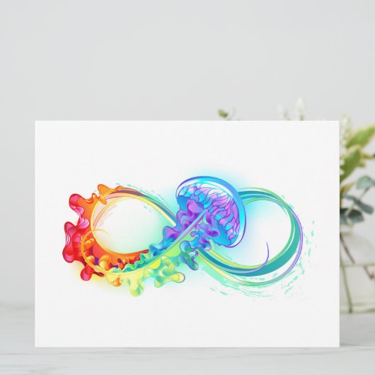 Infinity with Rainbow Jellyfish Kaart (Staand voorkant)