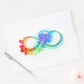 Infinity with Rainbow Jellyfish Ovale Sticker (Envelop)