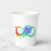 Infinity with Rainbow Jellyfish Papieren Bekers (Achterkant)