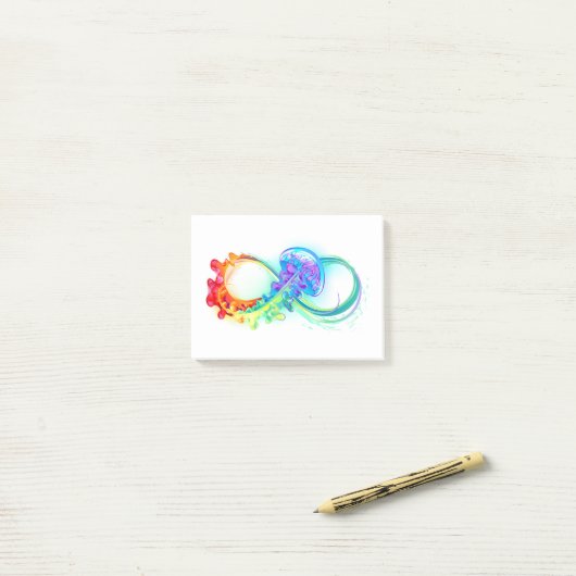 Infinity with Rainbow Jellyfish Post-it® Notes (Op bureau)