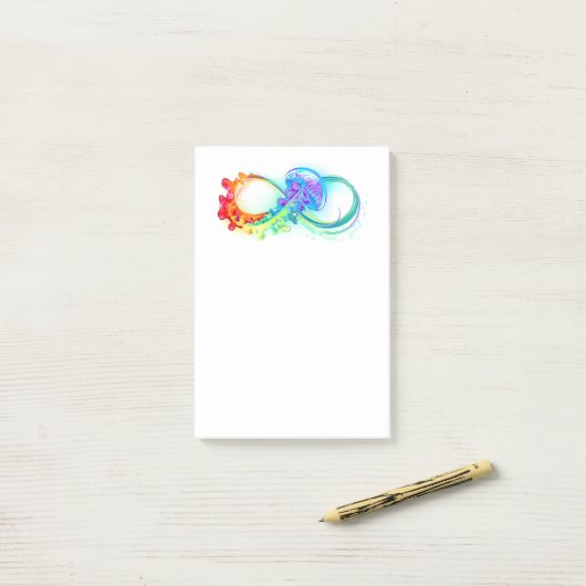Infinity with Rainbow Jellyfish Post-it® Notes (Op bureau)