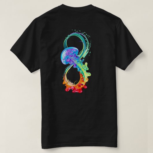 Infinity with Rainbow Jellyfish T-shirt (Design achterkant)
