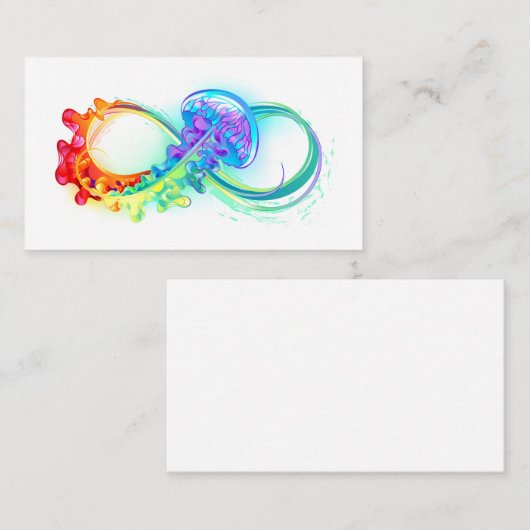 Infinity with Rainbow Jellyfish Visitekaartje (Voorkant / Achterkant)