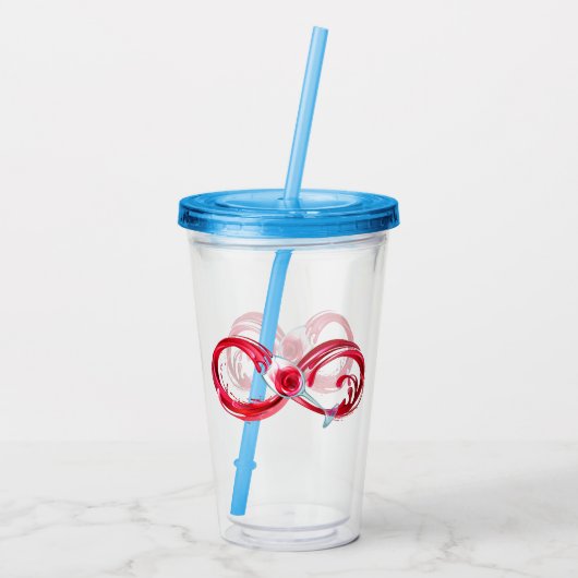 Infinity with Red Wine Acryl Drinkbeker (Achterkant)