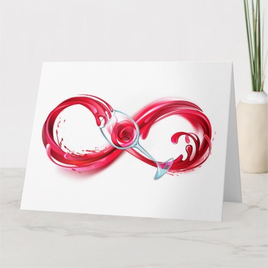 Infinity with Red Wine Bedankkaart (Voorkant)