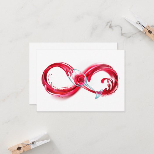 Infinity with Red Wine Kaart (Voorkant / Achterkant in situ)