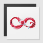 Infinity with Red Wine Magnetische Uitnodiging (Voorkant / Achterkant)